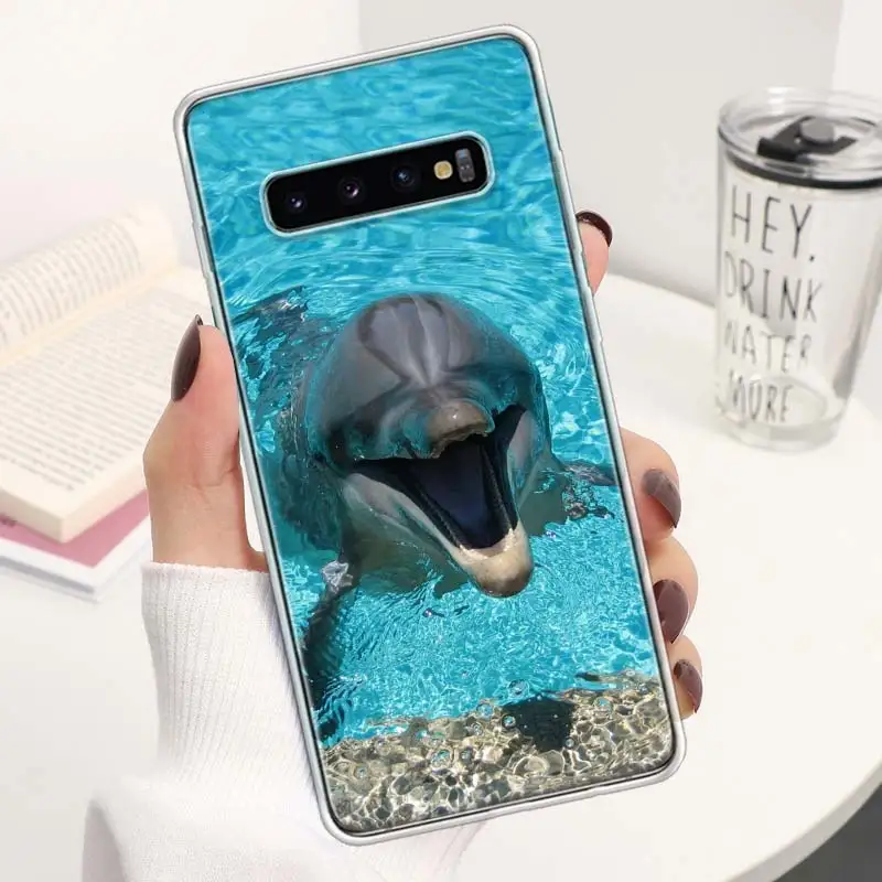 Ocean Dolphin Dance And Jumping Phone Case For M12 M21 M30S M31S M32 M51 M52 Note 10 Lite 20 Ultra 9 8 + J4 J6 Plus J8 Soft Cove