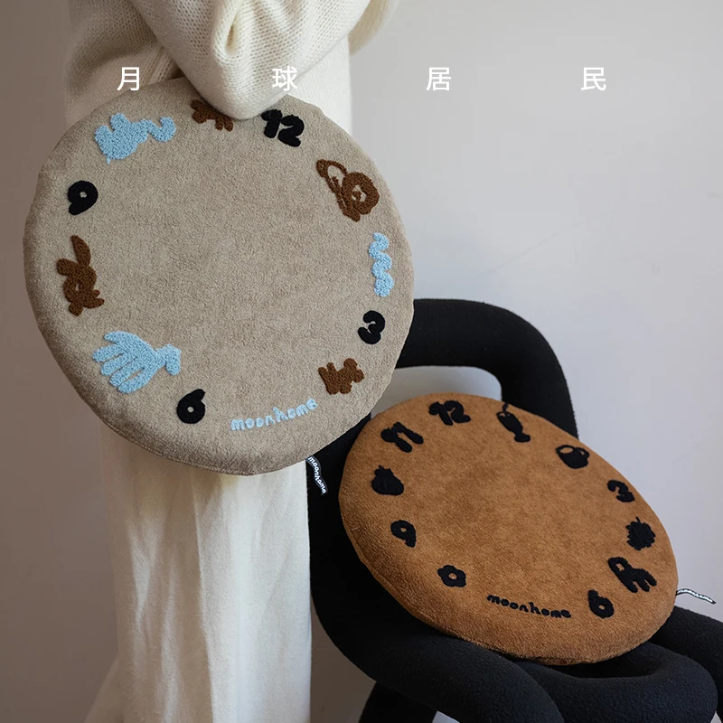 

Time Sea Original Towel Embroidered Round Cushion Detachable Washable Puff Mat Slow Rebound Meal Chair Cushion