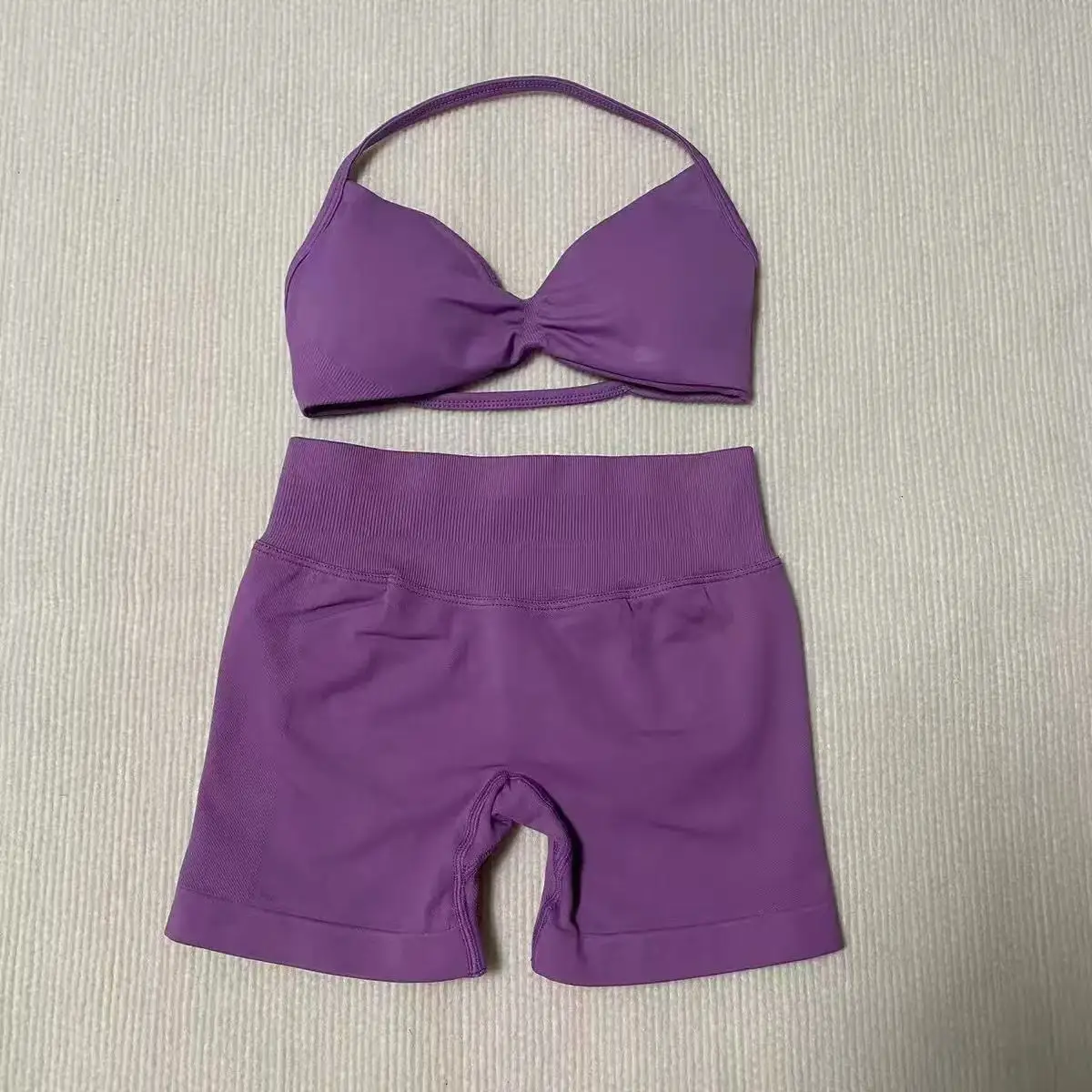 2-delige D-F logo bh-short set naadloze yoga top fitness set dames beauty back exercise running sport set fiets outdoor set