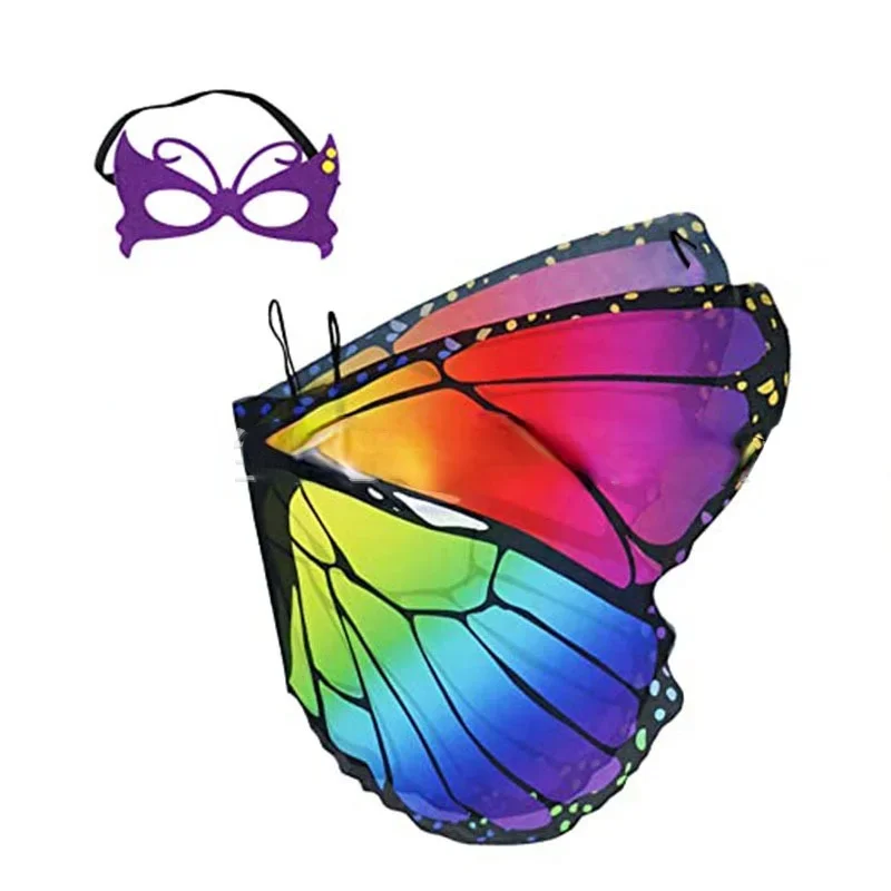 Girls Children Butterfly Wings Tutu Skirt  Mask School Performance  Dance Party Dress Up Girl Halloween Costume 2 -8 yeas