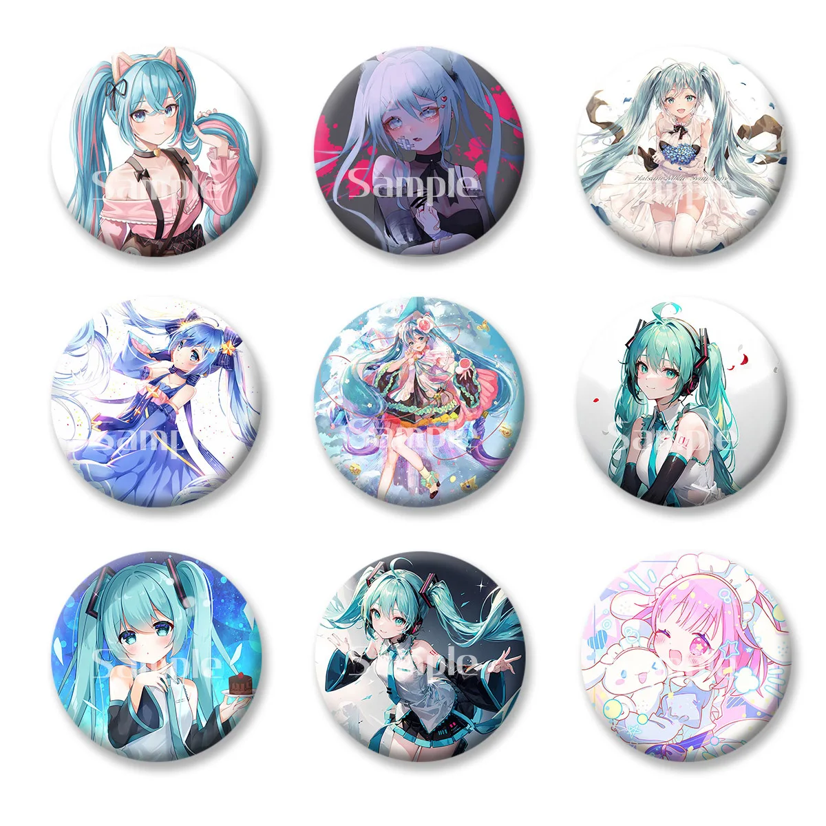 

Flash Badge Anime Characters Hatsune Miku Kaito Brooch Keychain Fridge Magnet Mirror ACG Accessories Collect Boys Girls Gift