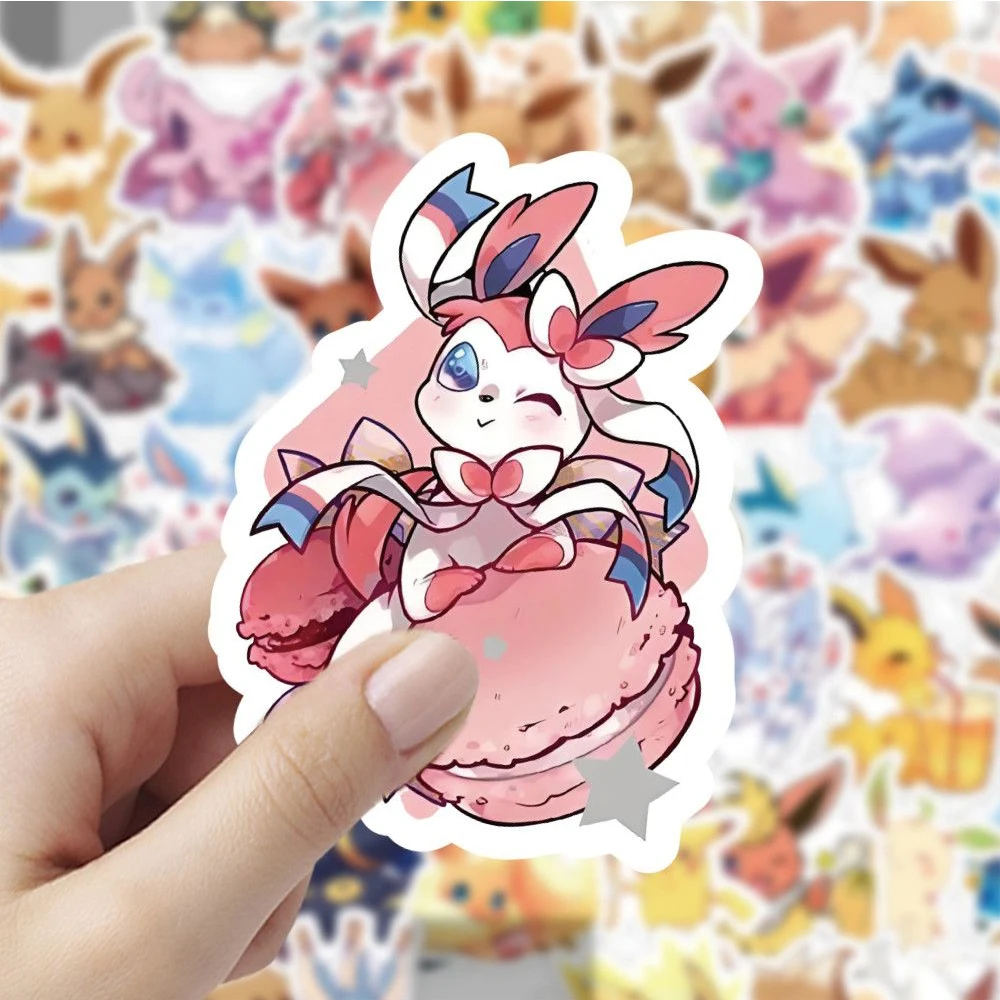10/30/60 Stück Kawaii Cartoon Pokemon Eevee Aufkleber Anime Graffiti Sticker Laptop Gitarre Koffer Handy Niedliche Dekoration Aufkleber Spielzeug