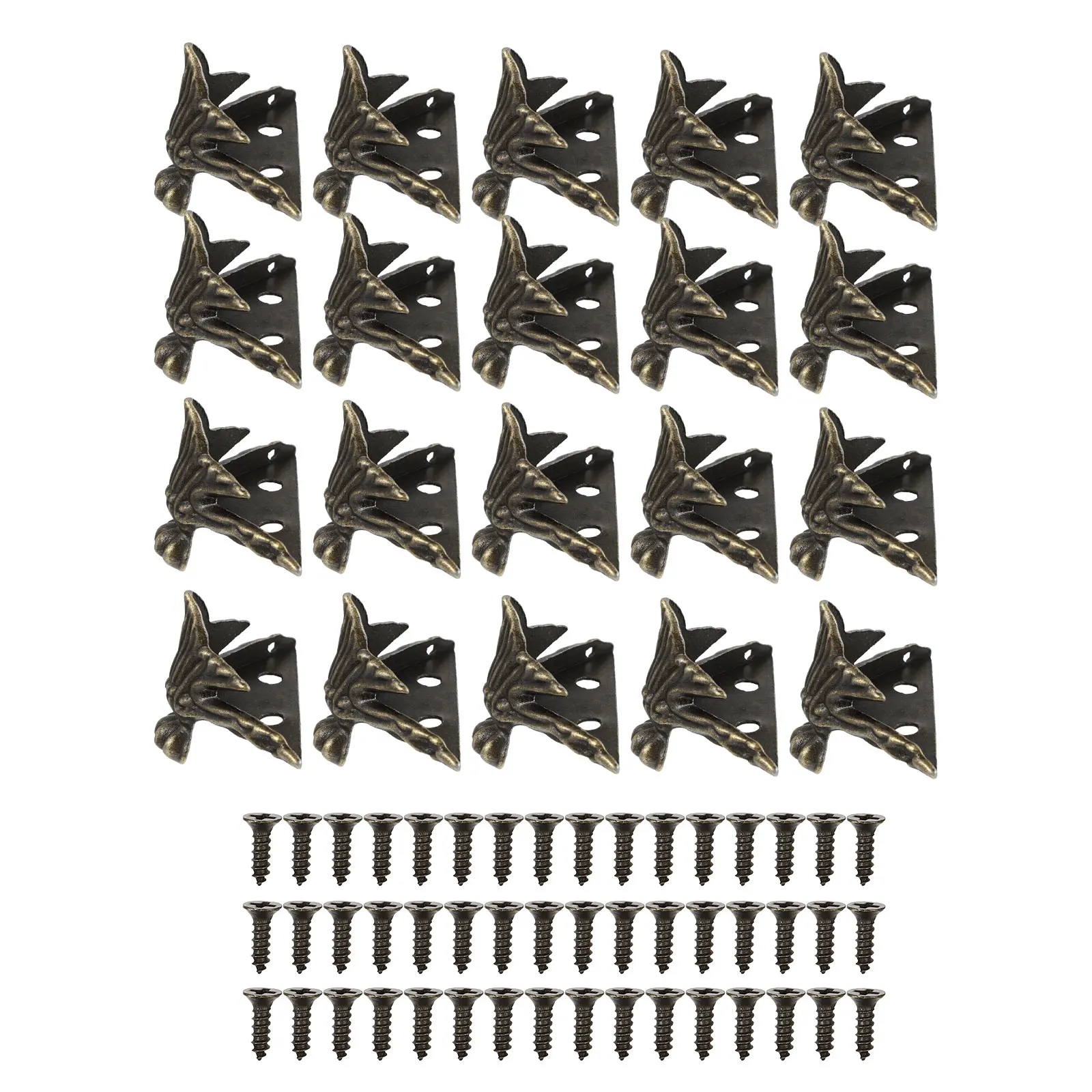 

20pcs Furniture Legs Foot Horn Guard Decorative Box Feet Vintage Zinc Alloy Wood Case Support Home Decoration