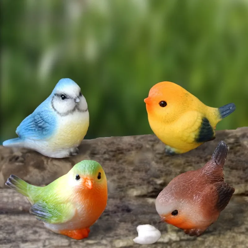 1Pc outdoor statues, robins, resin handicrafts, suitable for moss potted plants/landscaping small ornaments/gardening decoration