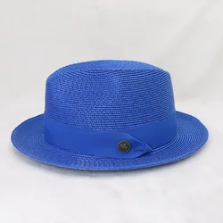 men`s hat straw hat summer hat  Cowboy Hat Summer Straw Hat Breathable Fashion Trend Sun Shield Hat Panama Jazz Cap Wholesale