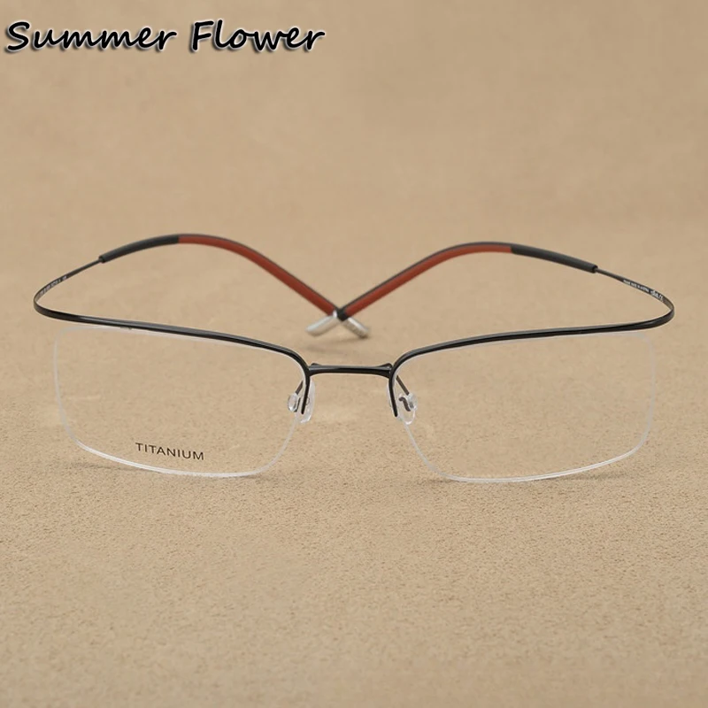 

Men Pure Titanium Eyeglasses Optical Frame Famous Brand Design Myopia Spectacle Flexible Spectacle Male Light Myopia Gafas