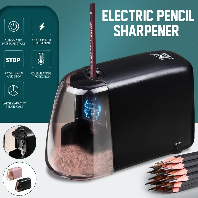 Sacapuntas eléctrico automático para niños, suministros de papelería escolar