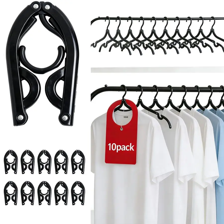

Набор из 10 складных дорожных вешалок для круизов, портативные складные вешалки для одежды, аксессуары для путешествий, складная сушилка для одежды