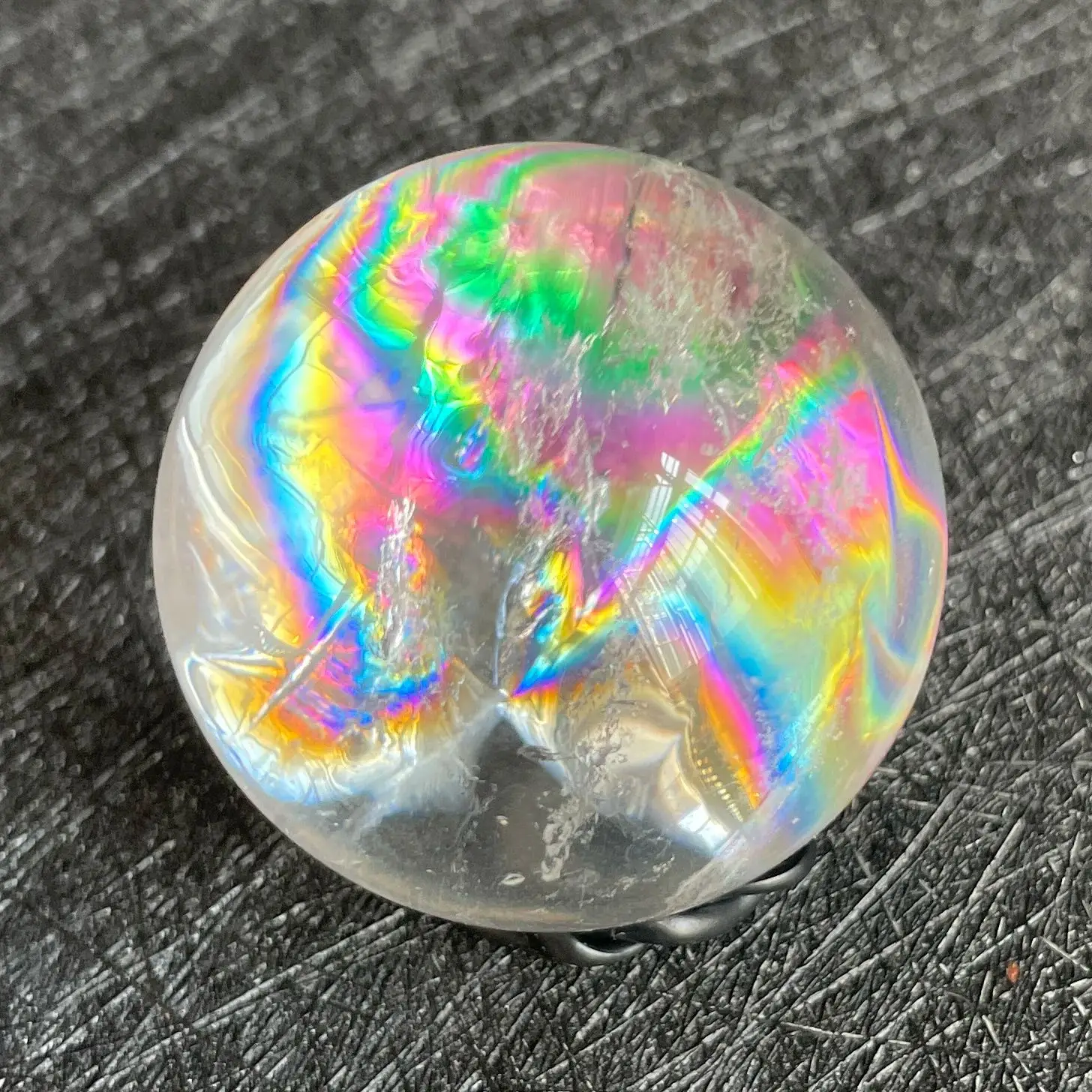 

Natural Stone Rainbow Clear Quartz Sphere Polished Rock Crystal Ball Decoration Gemstone Chakra Healing Gift