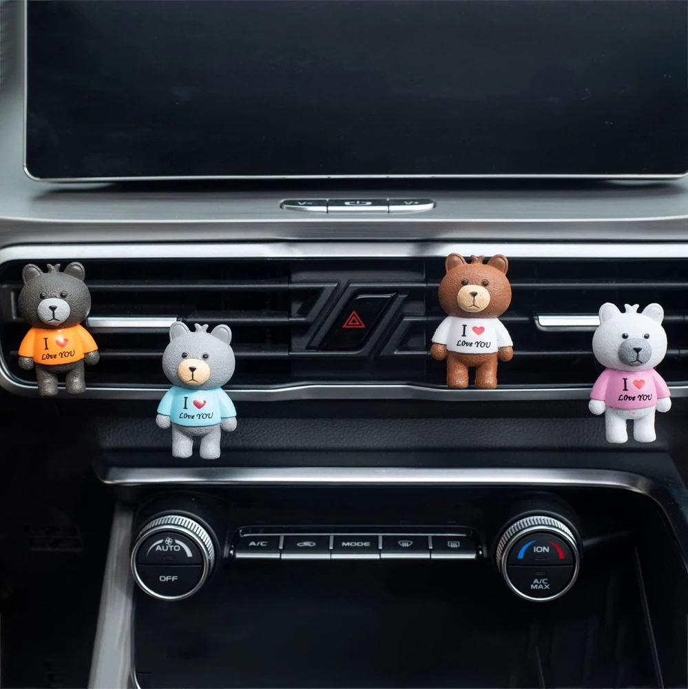 

4 PCS car air outlet perfume clip love bear aromatherapy decoration car interior for Mercedes-Benz BMW Toyota