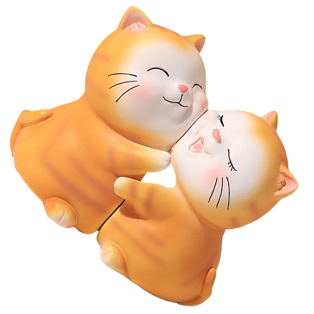 

Book Ornaments Cat Bookend Stand Resin Desktop Board Decorative Office Supply Orange