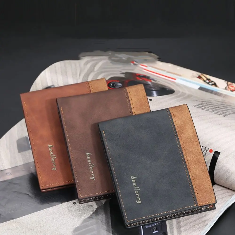 

Ultrathin 2 Fold Purse Fashion Soft Waterproof Card Wallet Multi-position Leisure Men's Magnetic Buckle Purse Daily Use