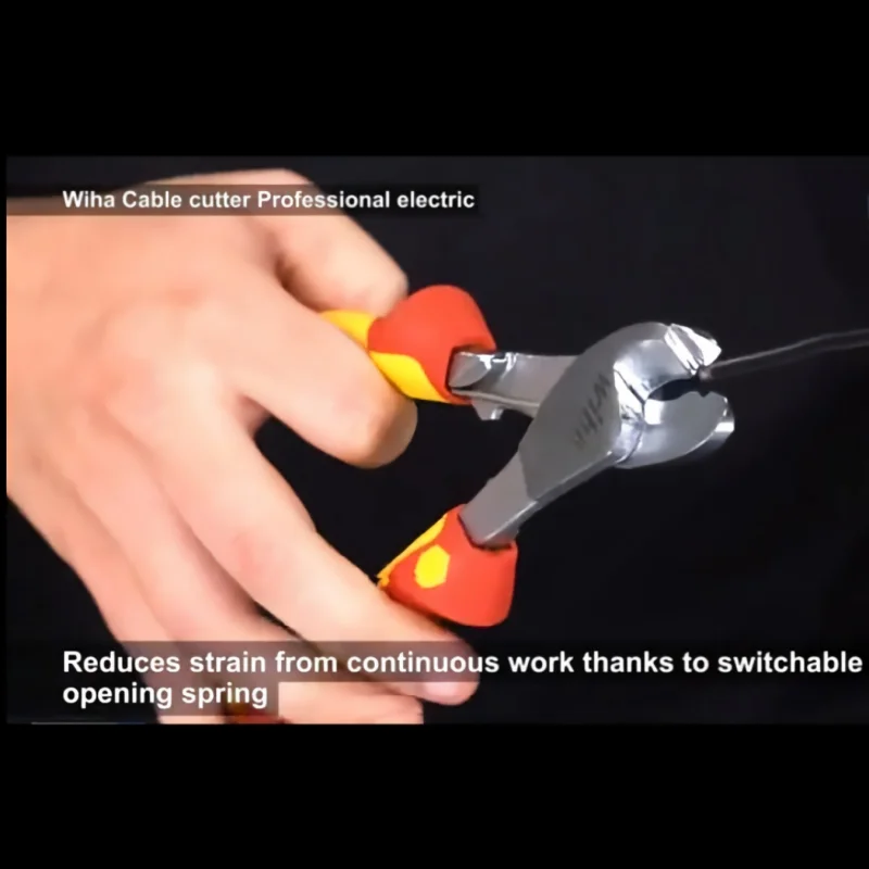 WIHA 43661 180mm 1000V VDE Insulated Cable Cutter Switchable Spring Electrician Tool