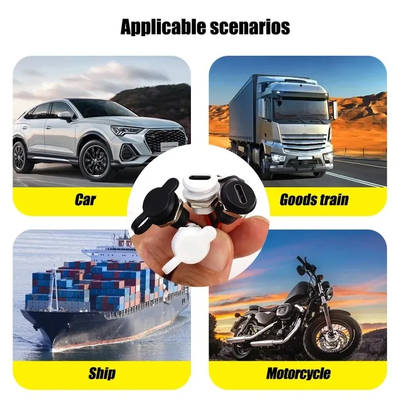 1/20 piezas conector USB tipo C tipo C impermeable con placa de bloqueo de tuerca hembra TPC impermeable puerto de conector de carga rápida de alta corriente