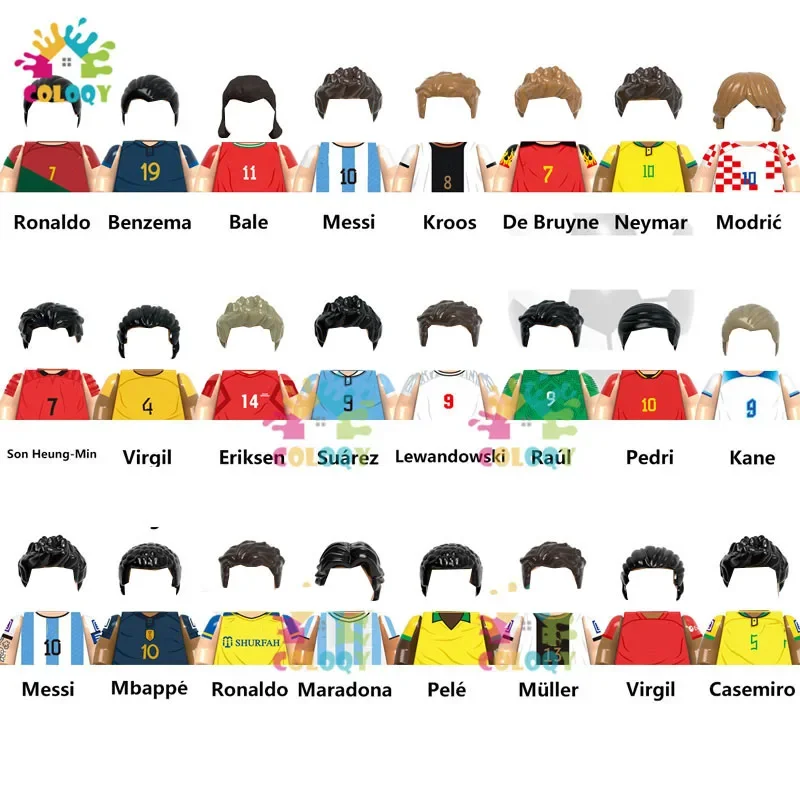 Juguetesparaniños,bloquesdeconstruccióndeestrellasdefútbolmundial,jugadordeportivo,Minifigurasdeaccióncompletas,juguetesparaniños,regalosdecumpleaños-AliExpress26