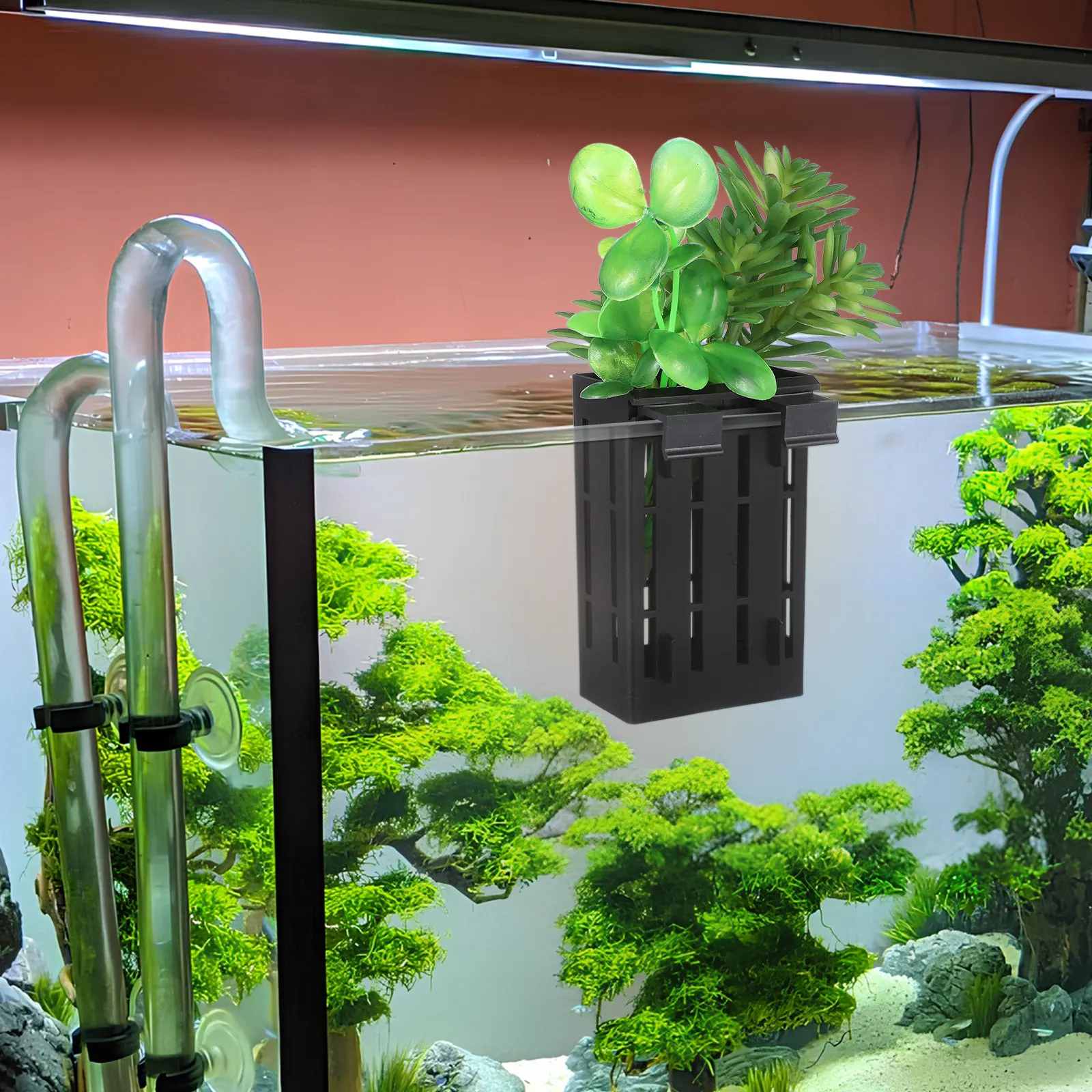 

10Pcs Aquarium Hanging Plant Basket Slotted Fish Tank Planter Cup Aquatic Plant Holder Aquarium Decoration Aquatic Planter