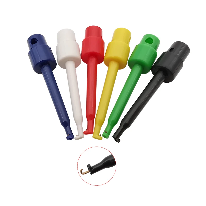 10Pcs/lot 58mm Single Test Hook Clip Test Probe Telescoping Grabber Solder Type for Test Lead Electronic Testing