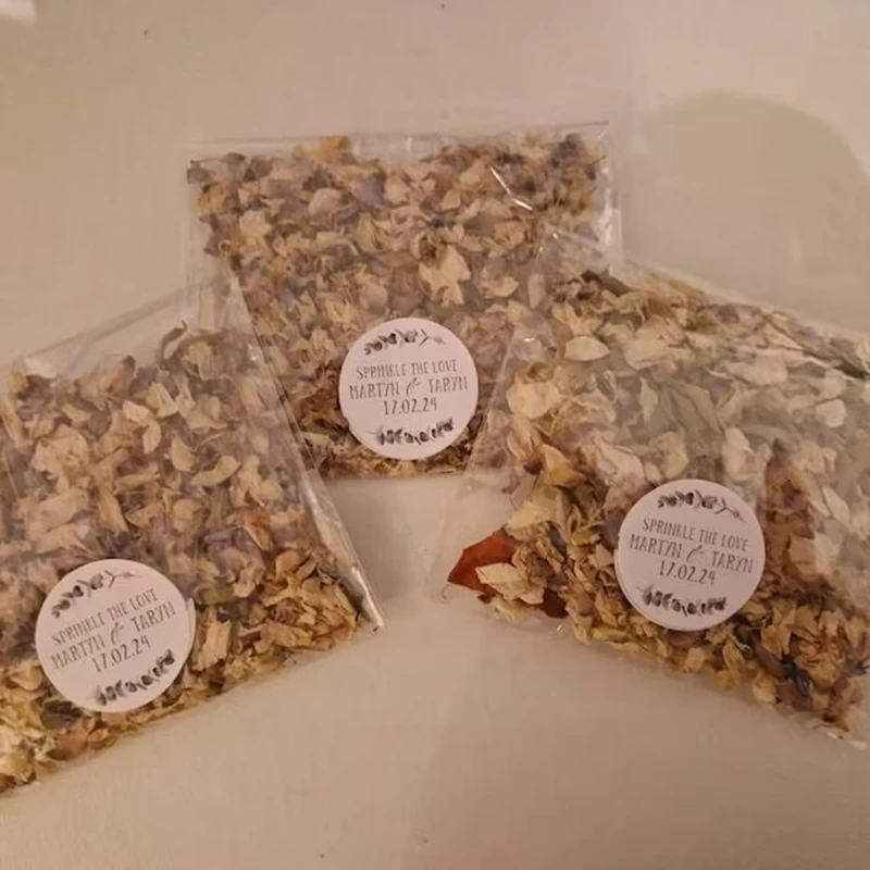 Custom Wedding Labels, Sprinkle the Love, Personalized Wedding Confetti Stickers, eucalyptus, botanical circle, Round Wedding