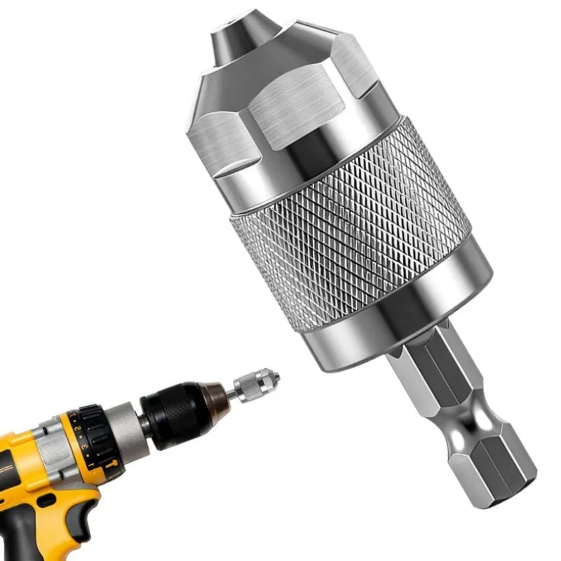 Drill Chuck Keyless Screwdriver Impact Driver Adaptor Electric Micro Motor Clamp Mini Chuck Fixture Hex Shank Drill Bits Adapter