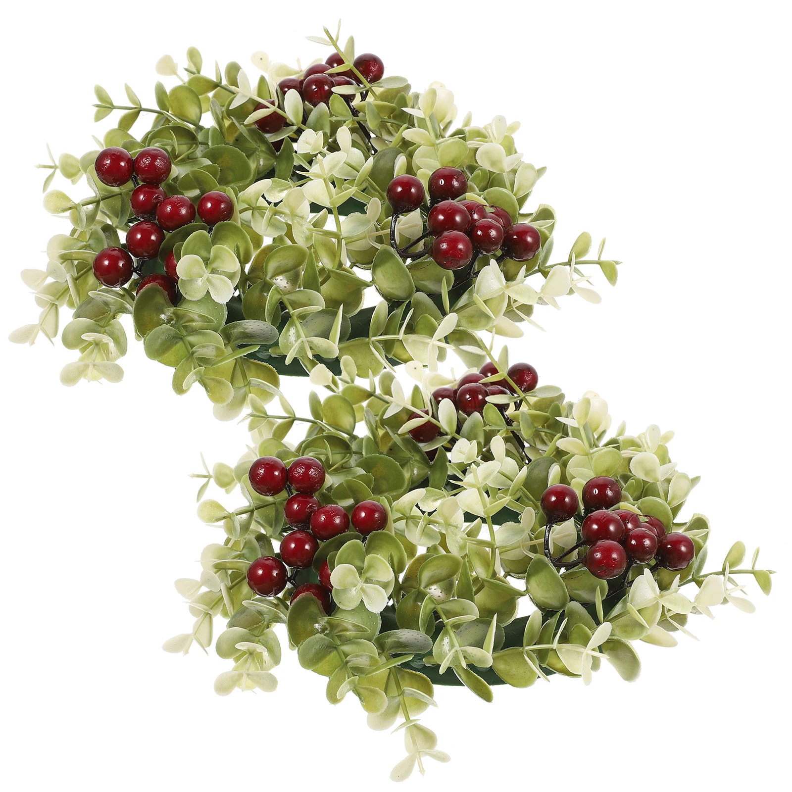 

2pcs Fake Leaf Christmas Table Festival Decor Tea Light Ring For Party Wedding Nordic Decoration Leaves Wreath Pillar