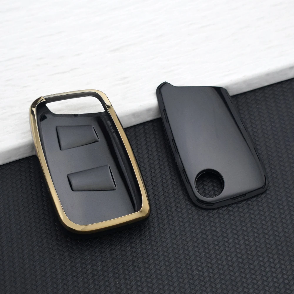Car Key Fob Cover for Volkswagen Tiguan 2019 2020 Jetta SE Atlas Cross Sport Passat Golf ALLTRACK 5 Buttons TPU Case Key Chain