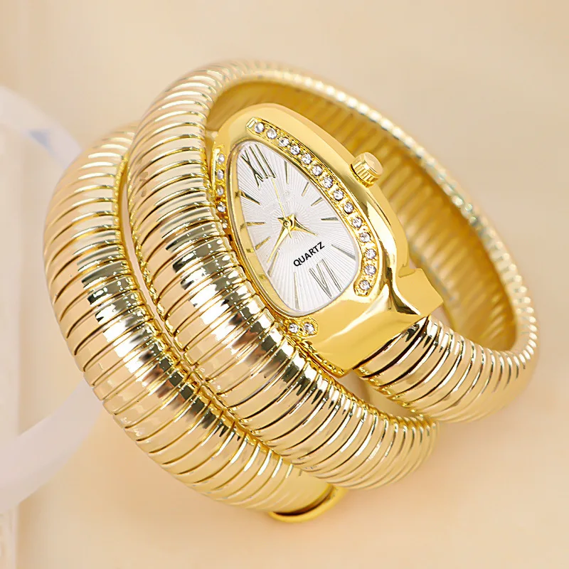 

New Fashion Luxury Snake Elastic Watches For Woman Stainless Stee Casual Quartz Watch Gifts Reloj Mujer Ladies Bracelet Wacthes