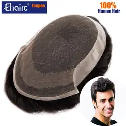 OCT-Peluca de cabello humano Natural para hombre, tupé de encaje y Pu, 130% de densidad, envío gratis, novedad