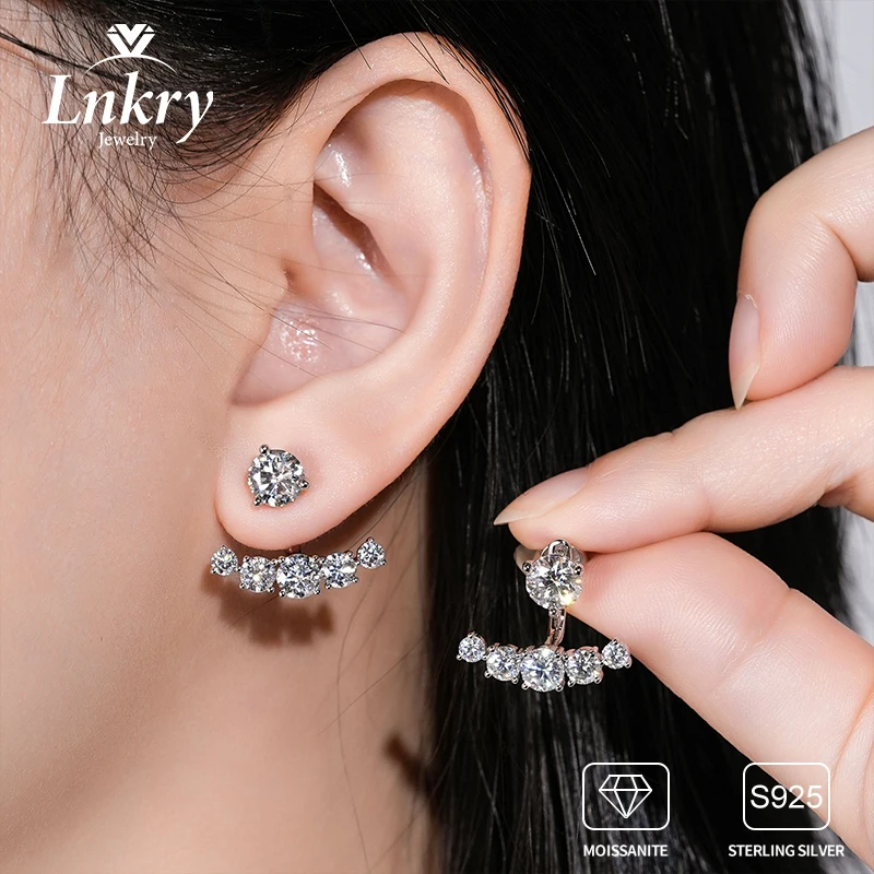 

Lnkry Certified D2.30CT Full Moissanite Earring 925 Sterling Silver Stud Earrings For Women Sparkly Simulated Diamond Jewelry