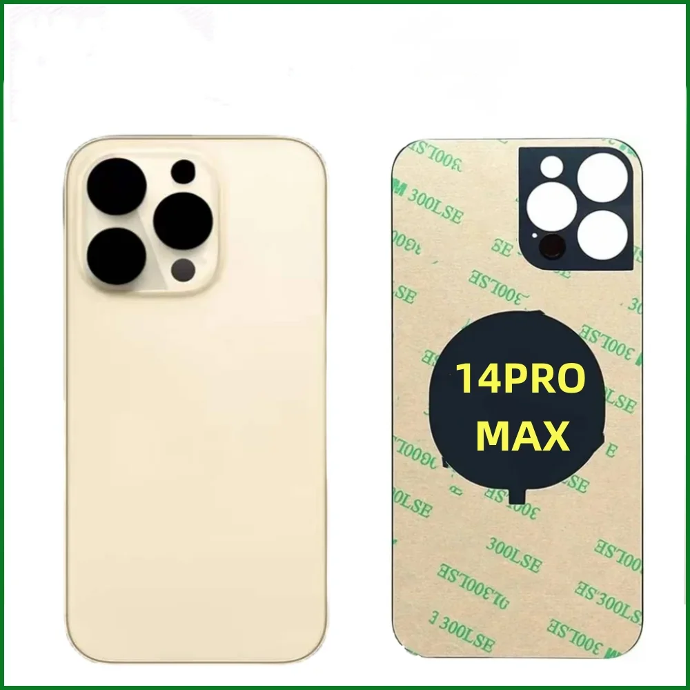 Back Glass+3M glue For IPhone 14 Pro-14 Pro Max Back Cover Glass Fast Replacement Housing Battery Cover Big Hole Rear Glass