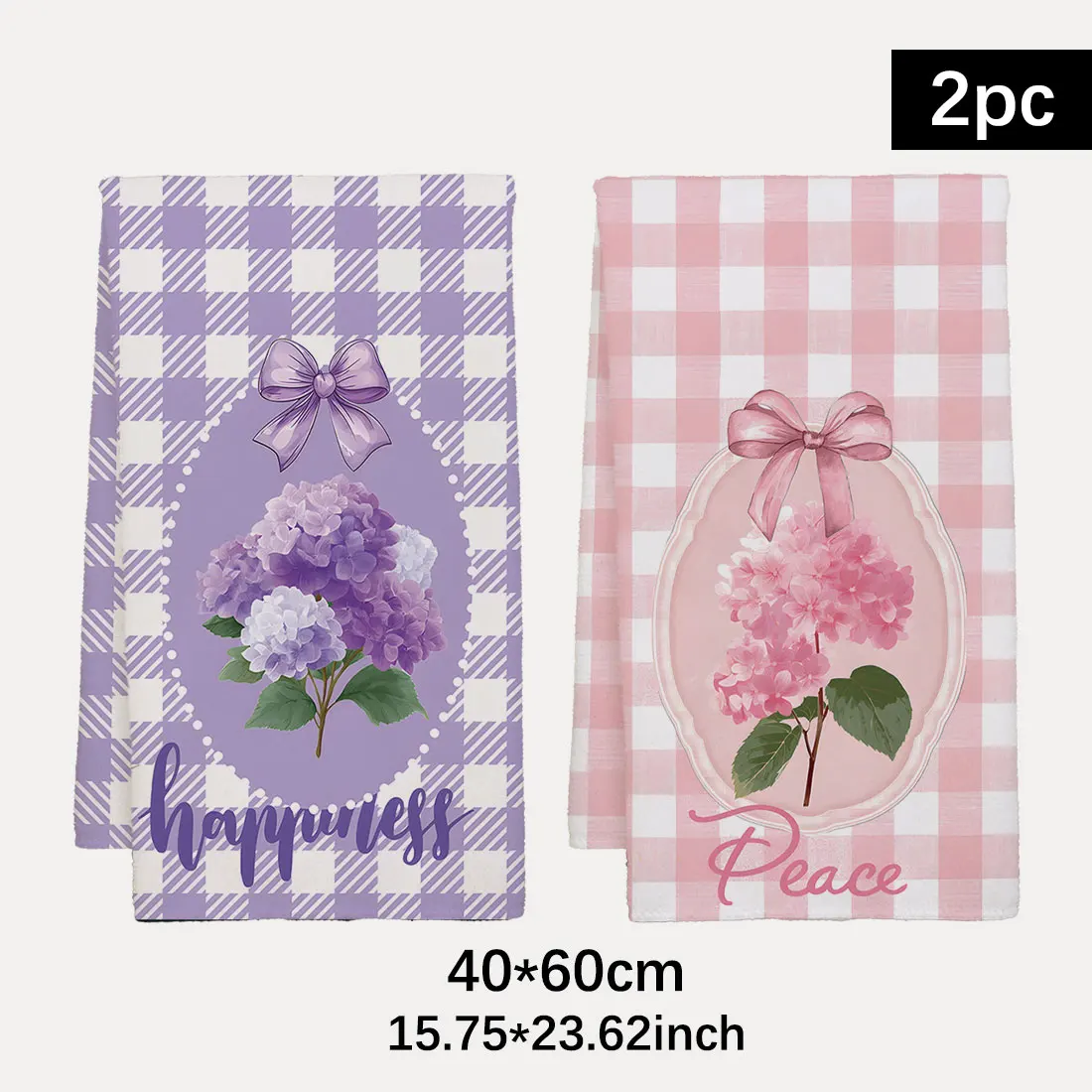 2pcs 40x60cm Valentine's Day Series DishCloth Tea Towel Kitchen Dishcloth Grid  Kitchen Towels, Anniversary New Year Gifts