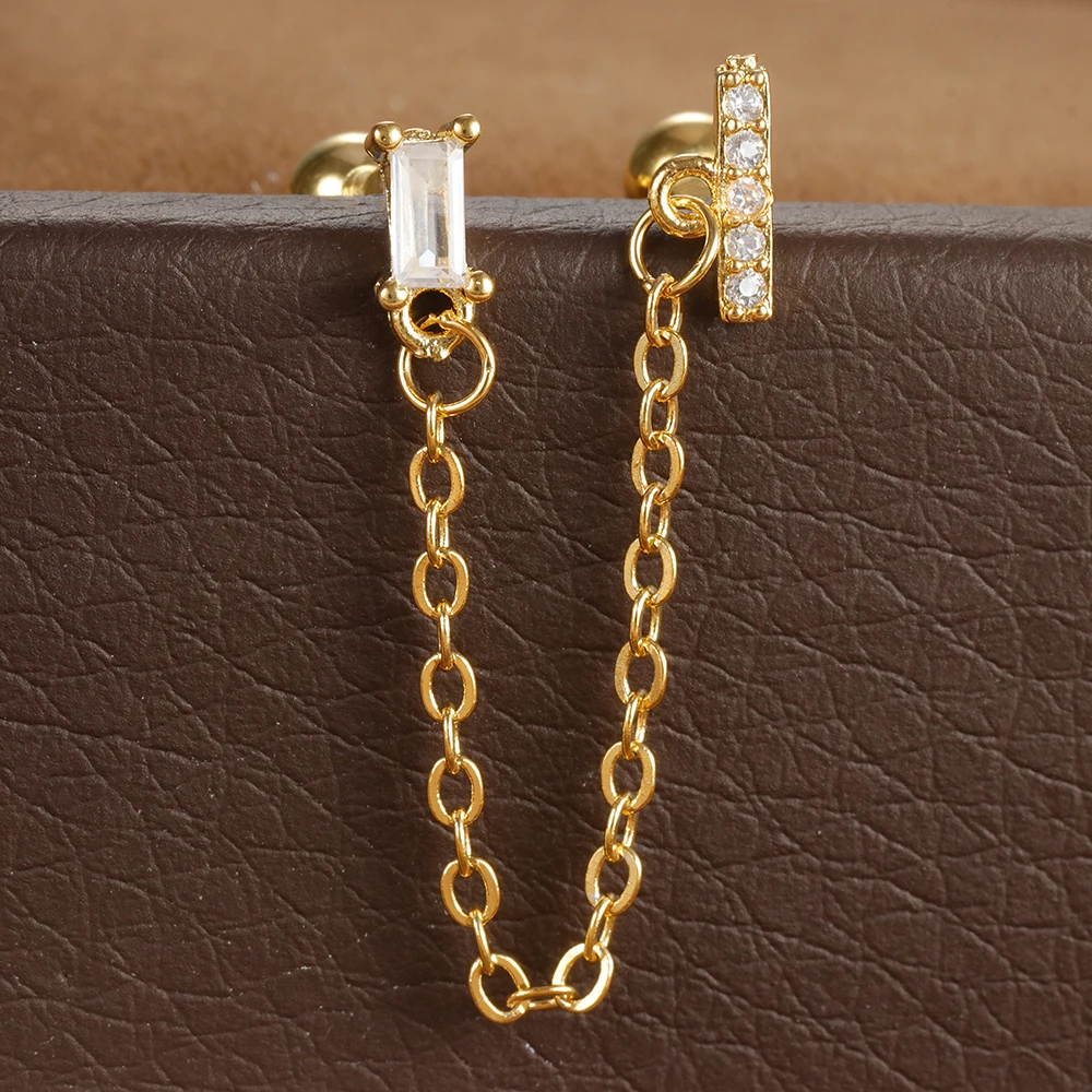 Women's 18K Gold Plated Zircon Crown Stud Earrings