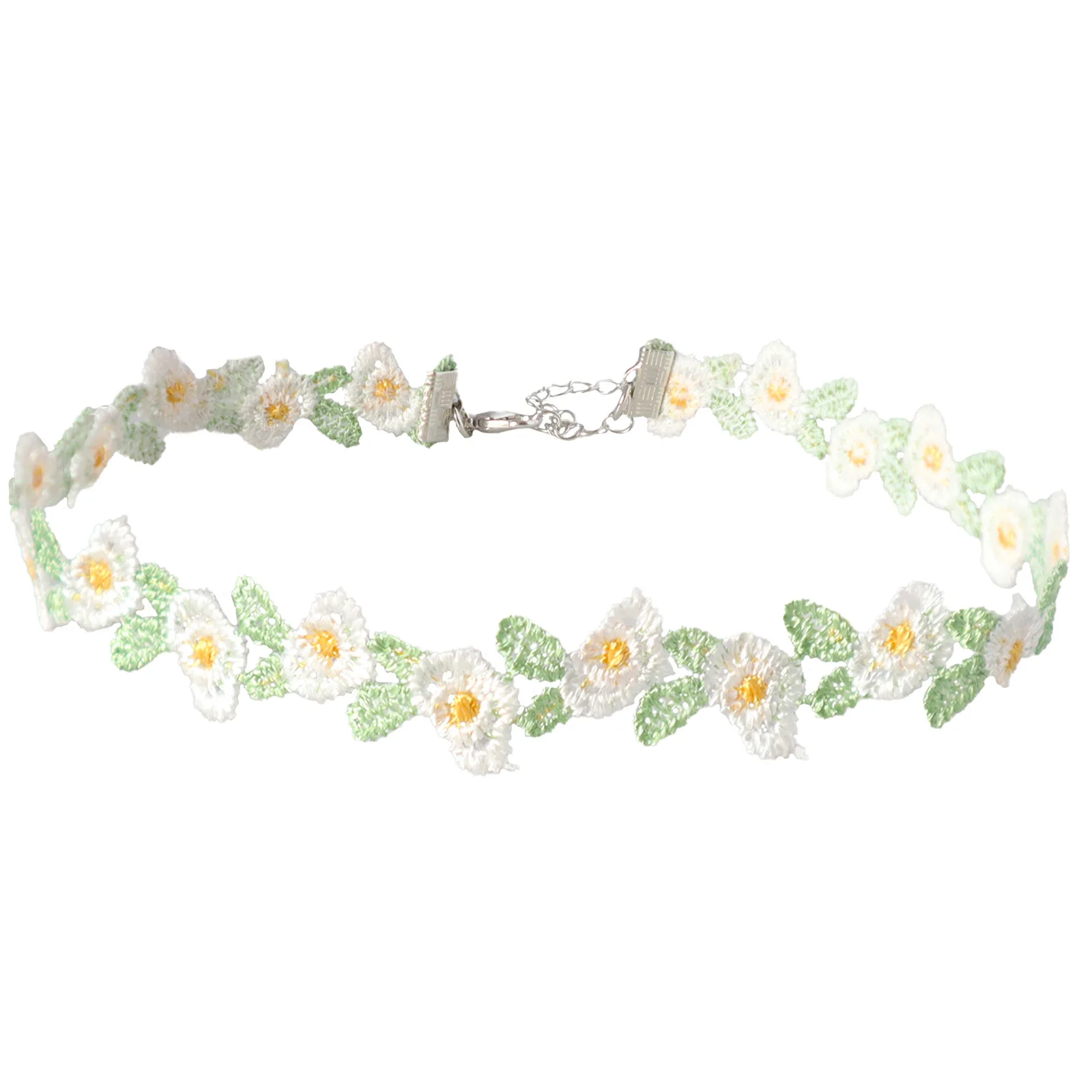 New Korea Fashion Cute Green Color Heart Lace Bowknot Choker Necklace For Y2K Lovely Girl Women Charm Wedding Birthday Jewelry