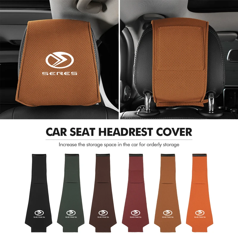 Car Seat Headrest Cover Suede Perforated Pillowcase Pad For Seres FM5 M7 2022 2023