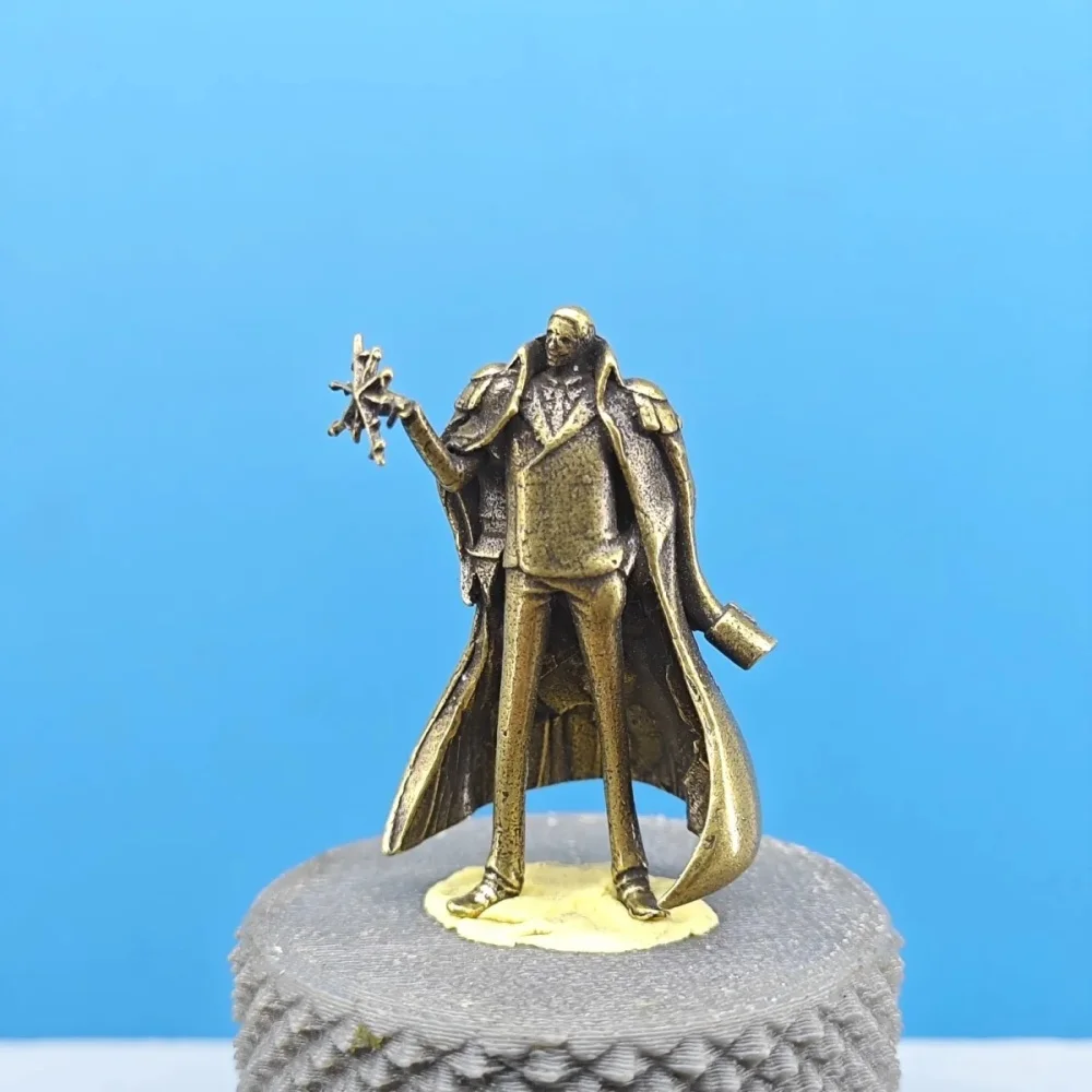 Vintage Brass Naval Commander Mini Figurine Long Coat Military Diorama Statue Sea Fleet Collectible Desktop Ornament Gift