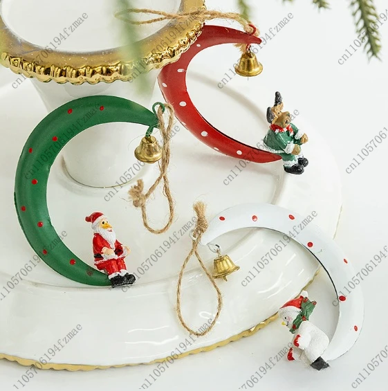 Christmas Accessories Metal Hanging Ornaments Snowman Santa Claus Reindeer Hanging Ornaments Christmas Tree Decoration Tools