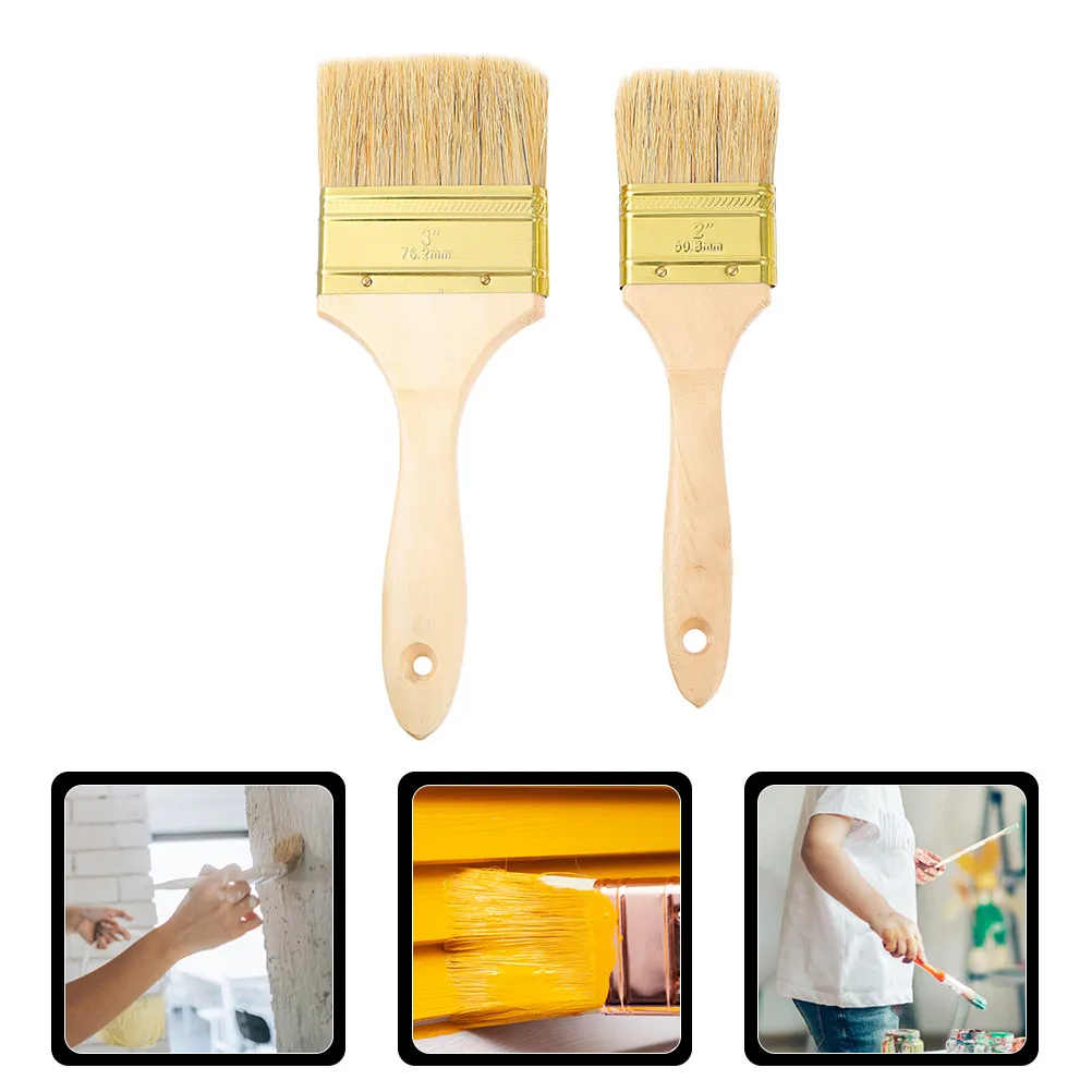 2Pcs Clean Brushes Chip Paint Set Walls Stencils Projects Art Students High Durability Easy Multipurpose Utility