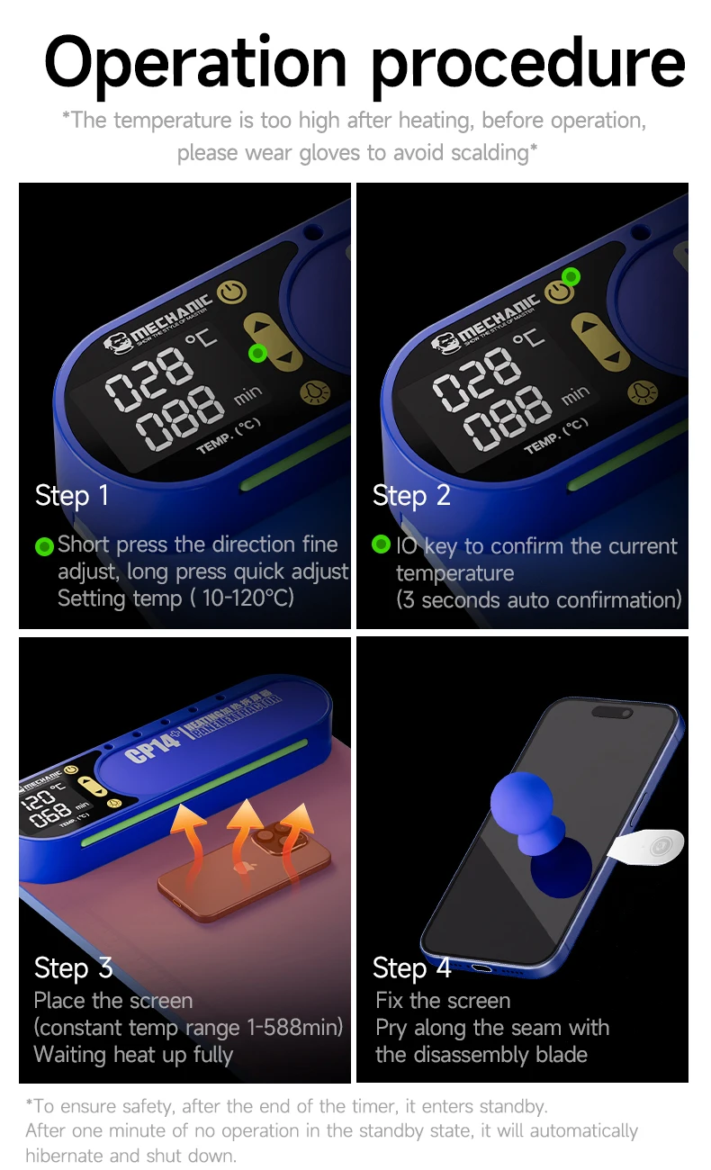 【 MECHANIC】CP14 Plus LCD Screen Separator 14-Inch Workspace 150W Smart-Temp Heating 5-Level LED Brightness Tool Storage