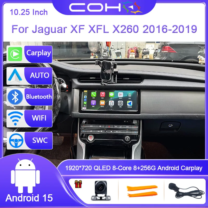10.25 Inch For Jaguar XF XFL X260 2016-2019 Dual System Car Stereo Multimidia Car Radio Android 15 GPS 4G Carplay Android Auto