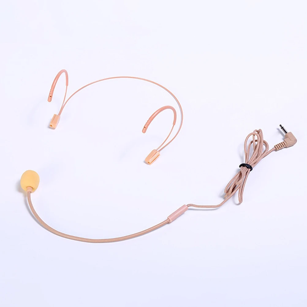 

Portable Headset Microphone for Singing Speaking Teachers Tour Guide Stage Performance Lavalier Ear Mic Wired ABS Material Sound