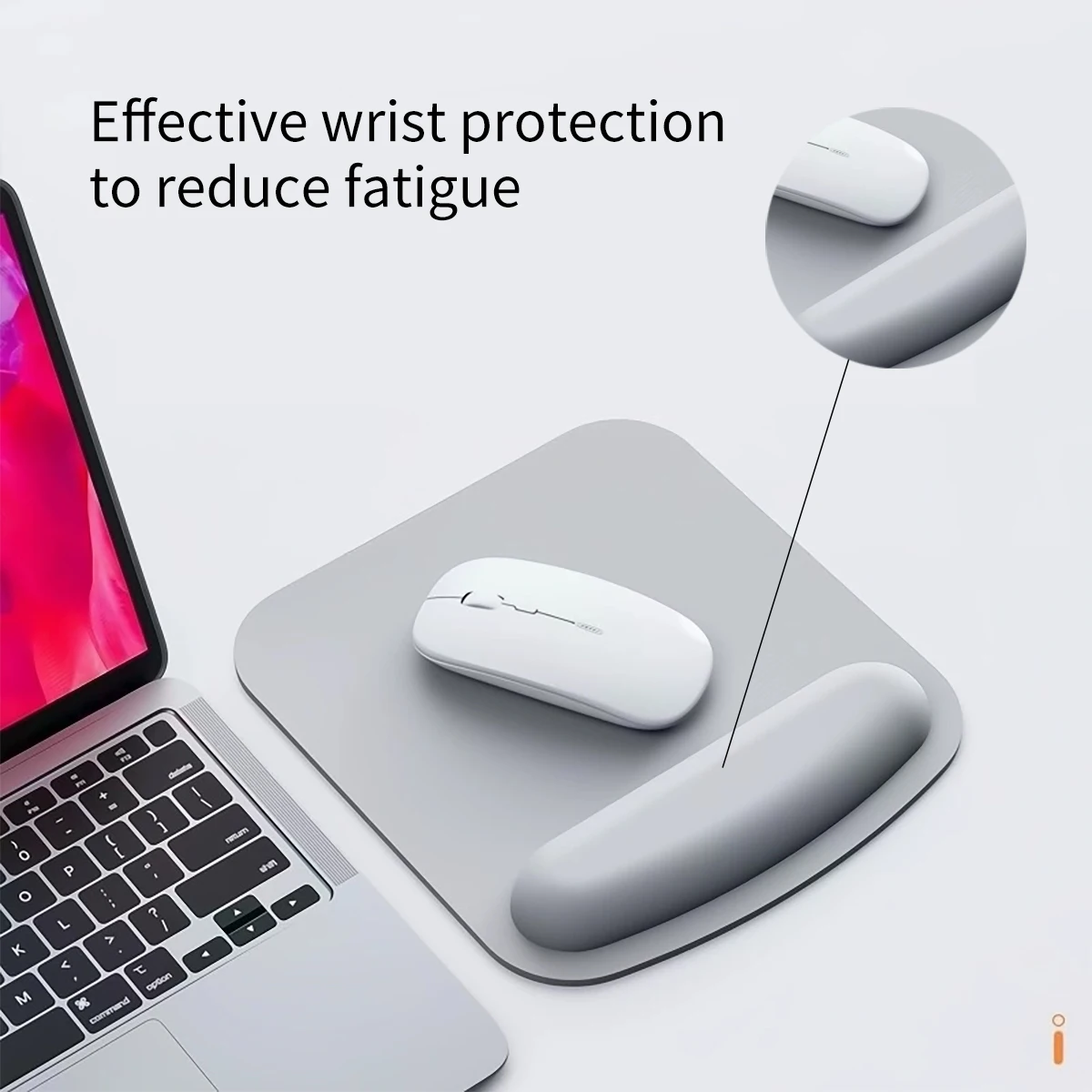A Square EVA Anti Slip Strap Wrist Rest Mouse Pad, Soft and Comfortable for Office Use