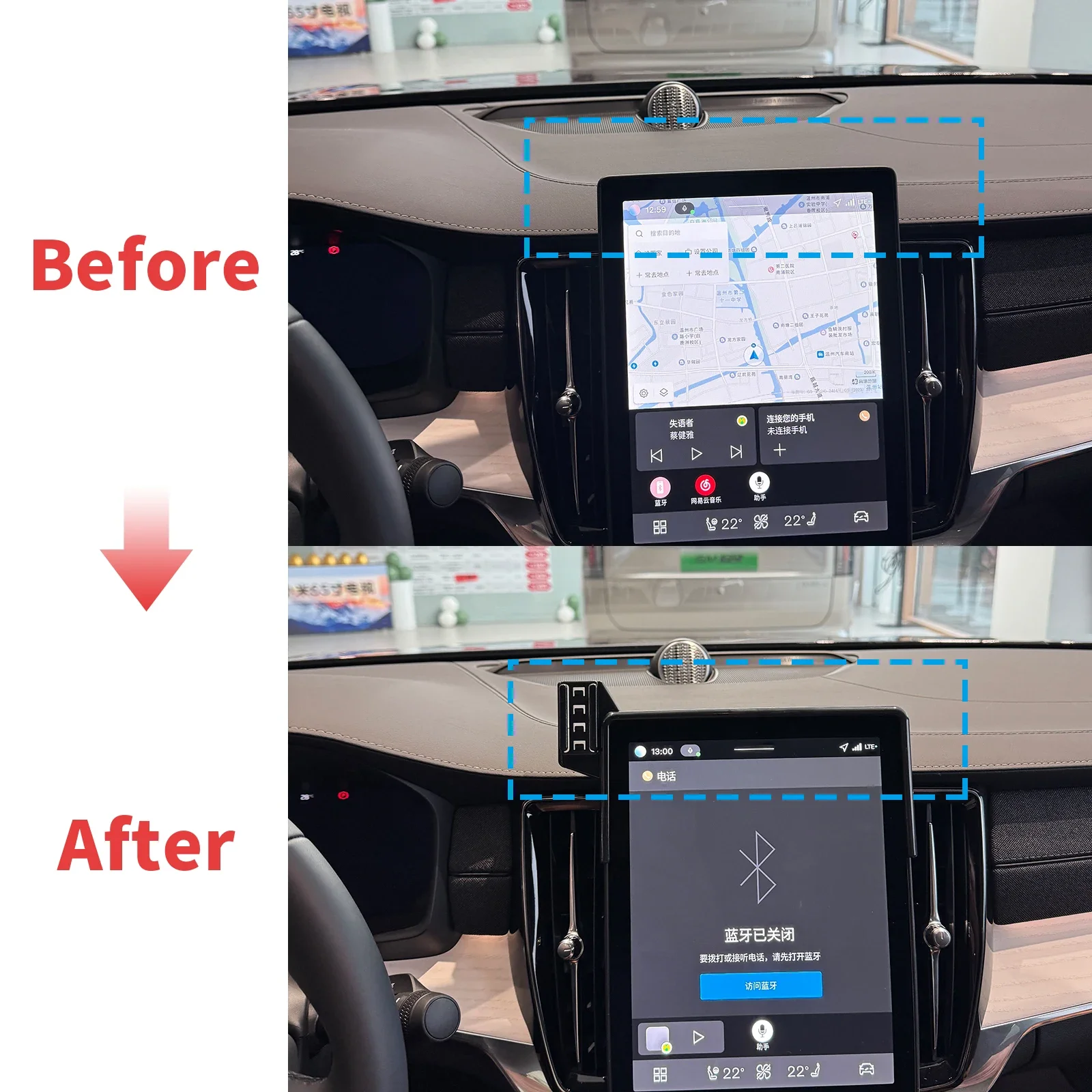 Car Mobile Phone Holder fit for Volvo XC60 2026+ GPS Car Mobile Phone Holder Screen Fixed Wireless Charger Cell Phone Holder