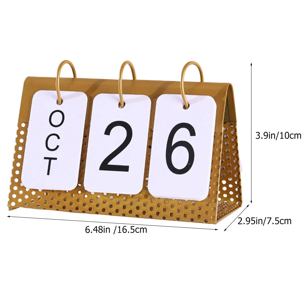 2023 Desk Calendar Metal Desktop Calendar Exquisitely Made Hard Firm Iron Frame Lovely Schedule Planner Home Decoration Time