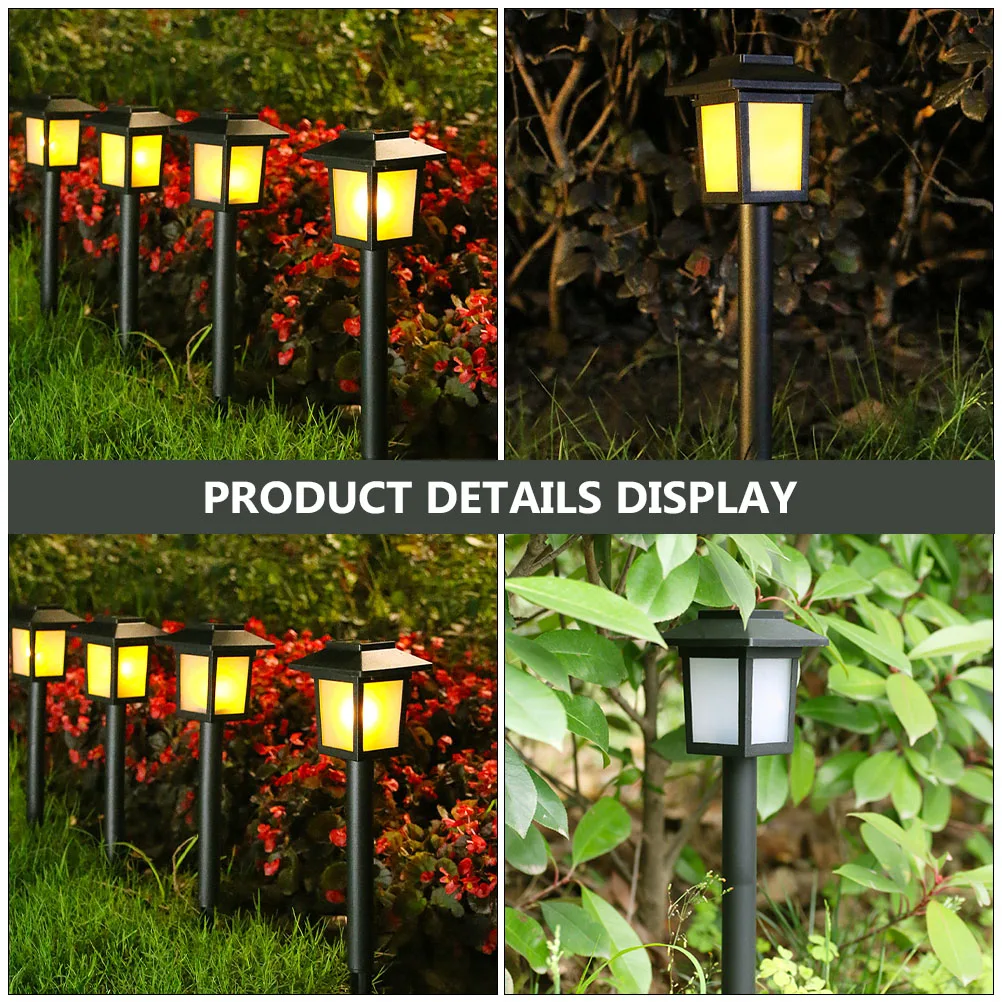 

4pcs Solar Yard Lights Outdoor Waterproof LED Garden Lamps for Pathways Lawn Decor Plastic Lighting