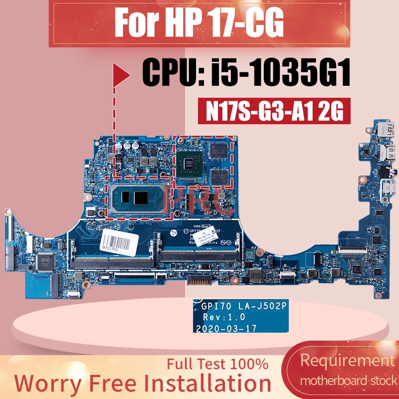 

Материнская плата GPI70 для ноутбука HP 17-CG, Φ 2G LA-J502P L99254-601