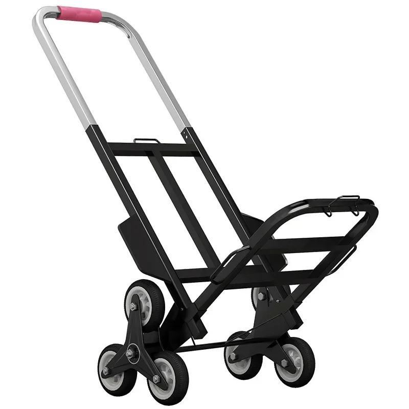 Folding Cart Hand Pulling Car Household Grocery Shopping Rod Goods Upstairs Carry Climbing Stairs Load Trailer