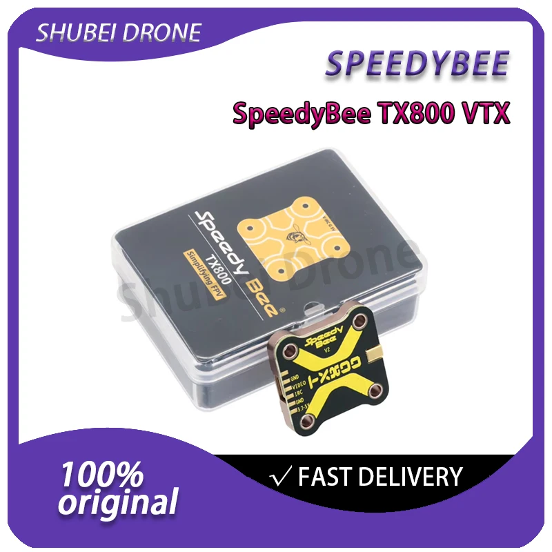 

SpeedyBee TX800 VTX 5.8G 48CH Pit/25mW/200mW/400mW/800mW Video Transmitter Support IRC Tramp 20x20mm M2 for FPV Racing Drone