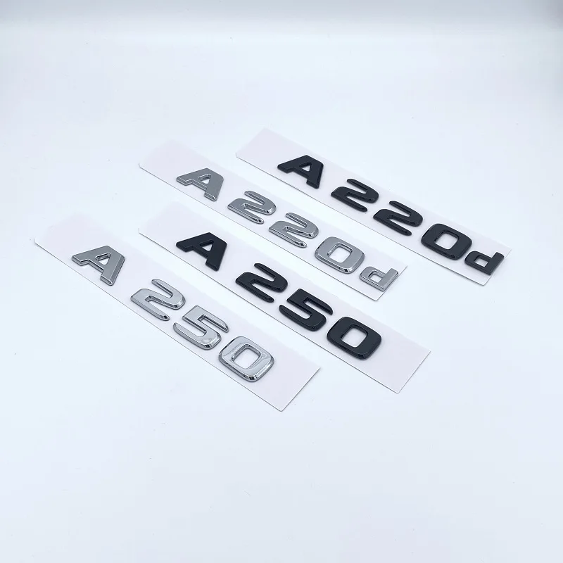 3D Letters A180 A200 A220 A250 A260 A180d A220d 4Matic ABS Emblem for  A W176 W177 Car Trunk Rear Logo Sticker