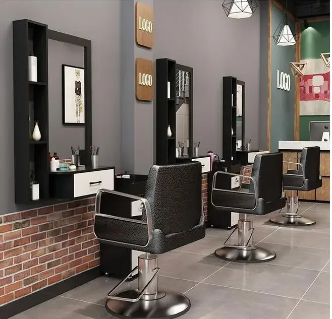 Barber Shop Platform Net Red Hair Salon Integrated Mirror Cabinet Hair Salon Mirror Hot Dyeing Special Mirror
