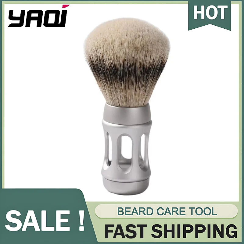 yaqi-bandstand-24mm-manche-en-metal-chrome-mat-portable-leger-vintage-brosse-de-rasage-humide-brosse-de-rasage-en-cheveux-de-blaireau-argente