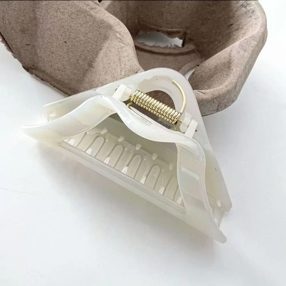 Korean Style Large Triangle Hair Claw Matte Geometric Shark Clip For Thick Hair Elegant Daily Styling Hair Accessories